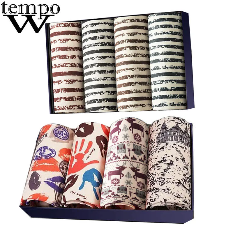 

WTEMPO 8 pcs/lot Mens Boxers Sexy Underwear Colorful Modal Man Short Print Flexible Shorts Boxer Pure Color Male Pants Sets