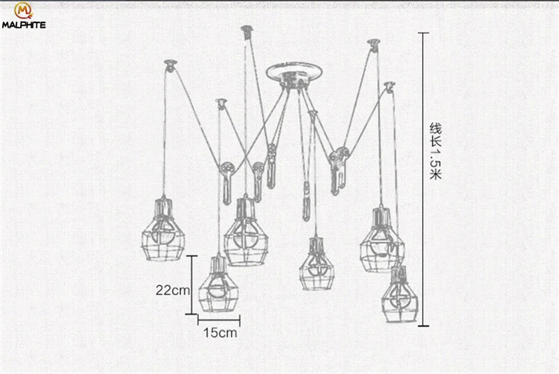 Ретро промышленный Паук Люстра светильник ing Лофт винтажный промышленный lampadari светильник luminaria Edison ЛАМПЫ декоративный светильник ing светильник