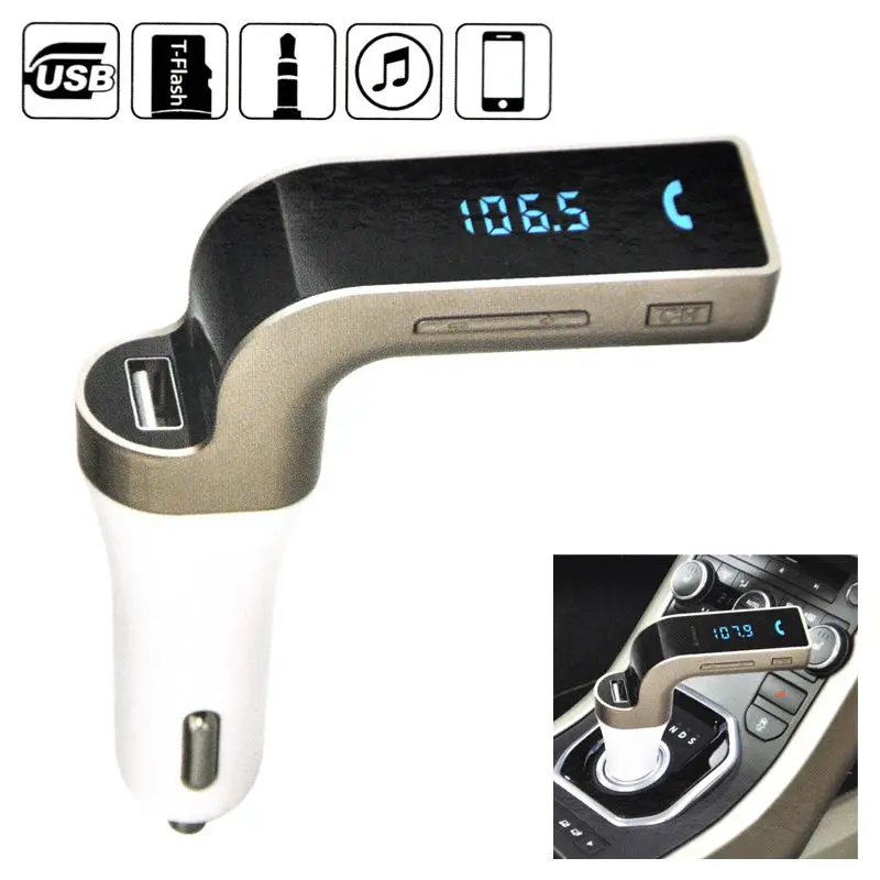 2017 Real Alpine Aux Usb Nexia Bluetooth Car Kit Handsfree Transmitter Radio Mp3 Player Usb Charger & Aux Lcd Screen Golden 