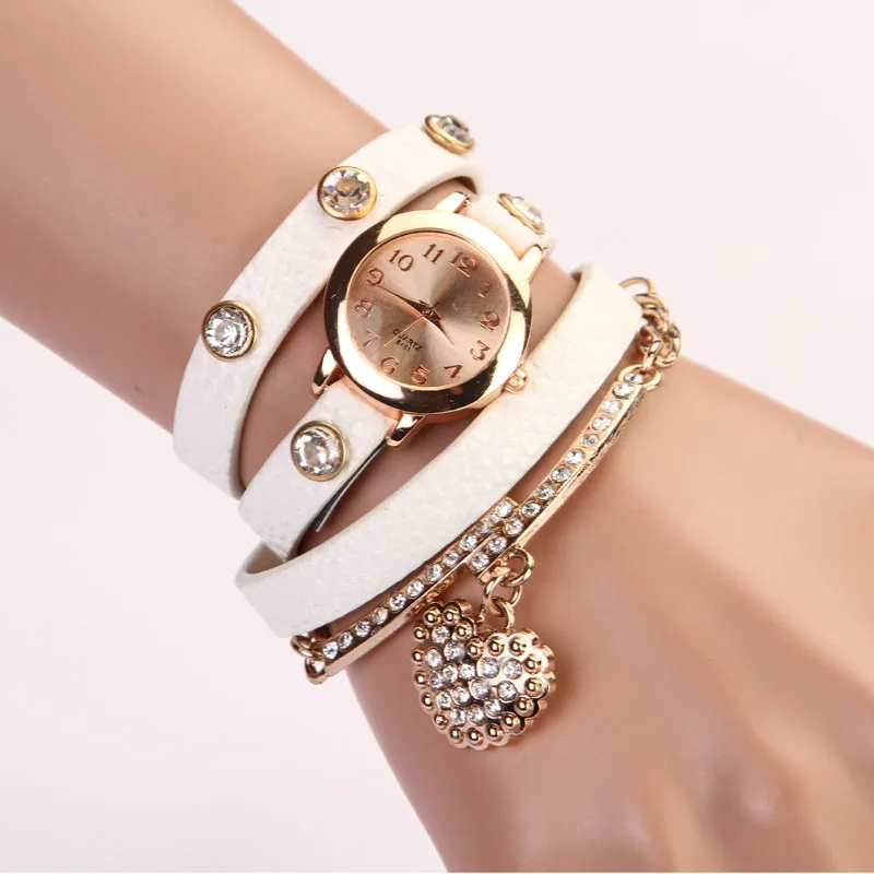 

Irisshine women watch lady girl brand luxury Women Heart Pendant Watch Rhinestone Quartz Bracelets WristWatch montre femme A50