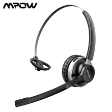 Mpow-auriculares inalámbricos HC3 con Bluetooth, dispositivo de audio Manos libres, con micrófono, cancelación de ruido, transparente, cristal Dual, para centro de llamadas