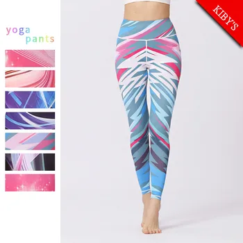 

2019 Fashion Galaxy Printed Workout Leggings Women High Waist High Quality Leggings Elastic Skinny Nine points Fitness Leggings