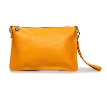 Женская сумка-клатч из натуральной кожи, одноцветная женская сумка-мессенджер, первый слой из воловьей кожи, маленький пакет-конверт