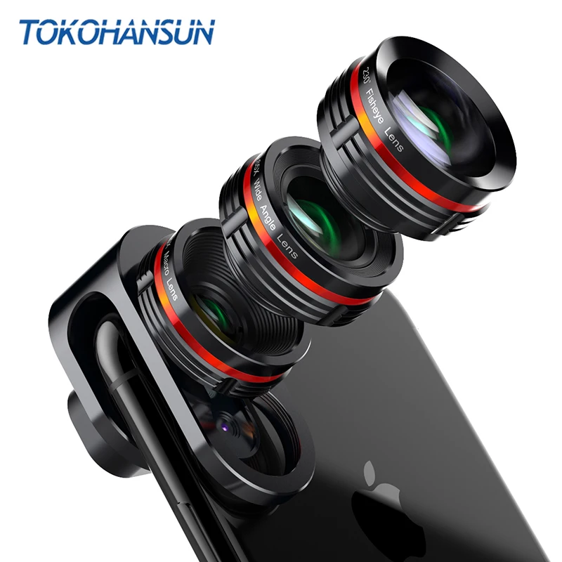 

TOKOHANSUN Phone Lens Kit 0.65x Super Wide Angle & 15x Super Macro Lens HD Camera Lentes For iPhone 6S 7 Xiaomi More Cellphone