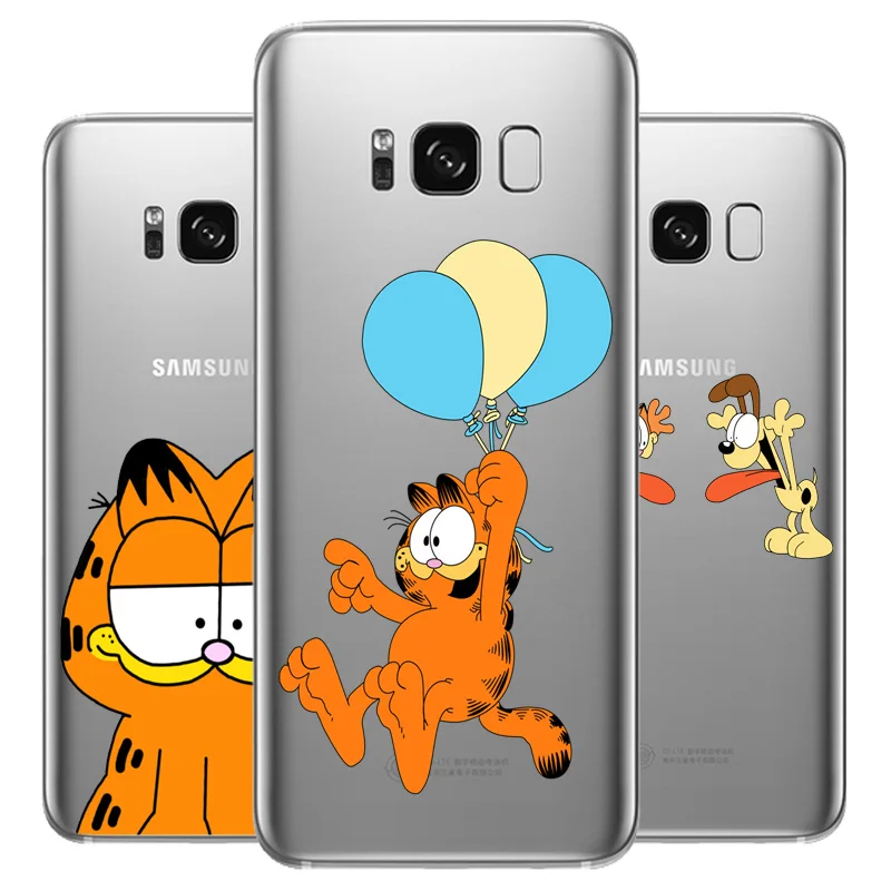 

N326 Garfield Soft TPU Silicone Cover For Samsung Galaxy S5 S6 S7 S8 S9 S10 S10E Lite Edge Plus Case