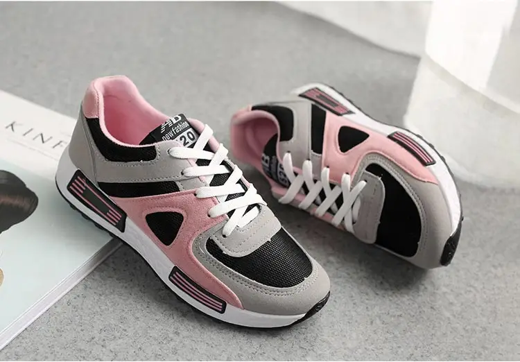 Sneakers women shoes solid breathable mesh casual shoes woman lace-up autumn ladies shoes women sneakers zapatos de mujer