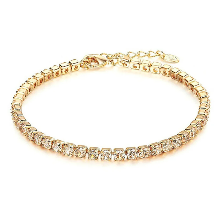 

CZ Crystal Tennis Bracelet Zircon Bangle Chains Crystal Strand Bracelets For Women Female and male Jewelry 2019 090617-1