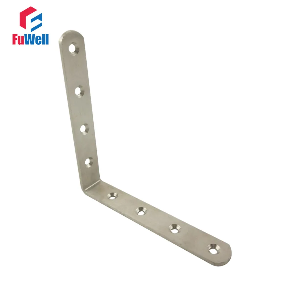 2pcs Solid Stainless Steel Shelf Bracket Right Angle Decorative
