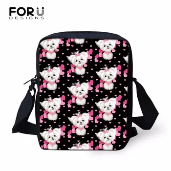 

FORUDESIGNS Messenger Bag Women's Bags Maltese Florals Printing Shoulder Bag for Girls Female Casual Small Crossbody Bag Summer