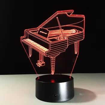 

3D Piano Decorative Table Lamp Saxophone Orchestral Music Gifts Indoor Home Decoration Multi-color Changes LED Night Lighting
