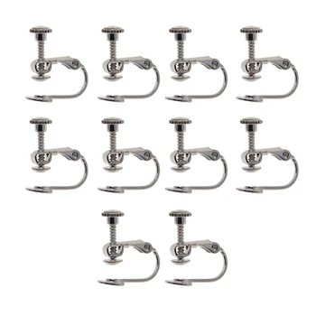 

20PCS Earring Clips Adjustable Screw Earwire With Pearl Plugs DIY Earrings