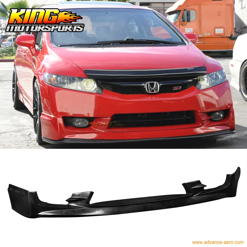 2009-2011 Honda Civic 4DR Mugen Front Bumper Lip Spoiler - BLF-HC094MU-PU
