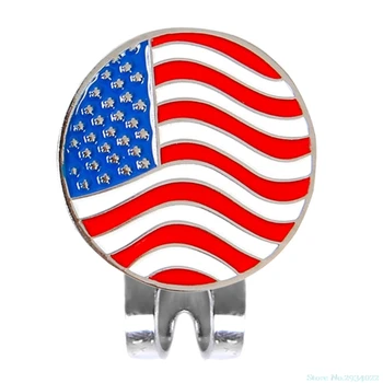 

New New Personalized American Flag Golf Ball Marker w/ Magnetic Hat Cap Clip Accessories Hot Drop Ship