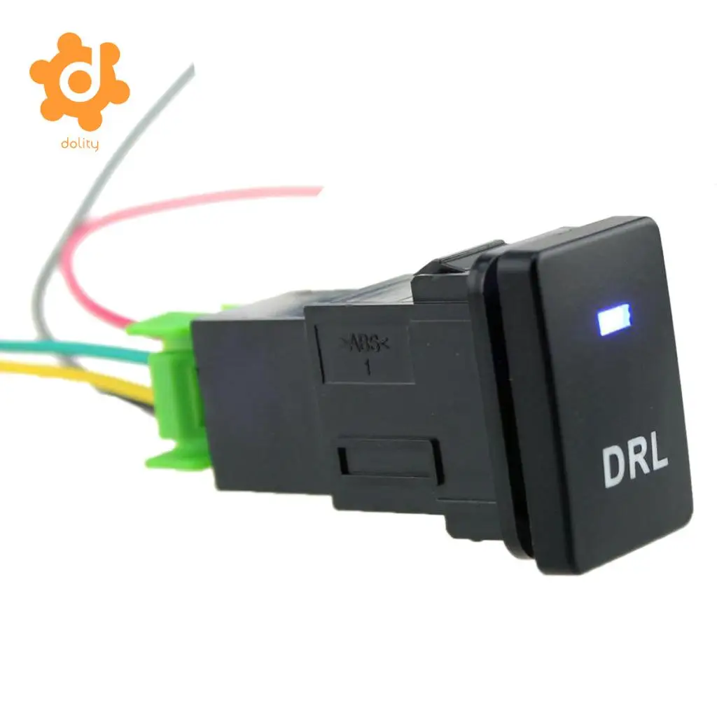 4 Pole Push Button Switch Blue LED for Toyota Camry Land Cruiser Hilux