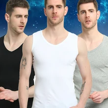 3 шт./лот, Мужская дышащая мягкая хлопковая Базовая безрукавка, жилет, нижнее белье, мужская майка с круглым вырезом, хорошее качество