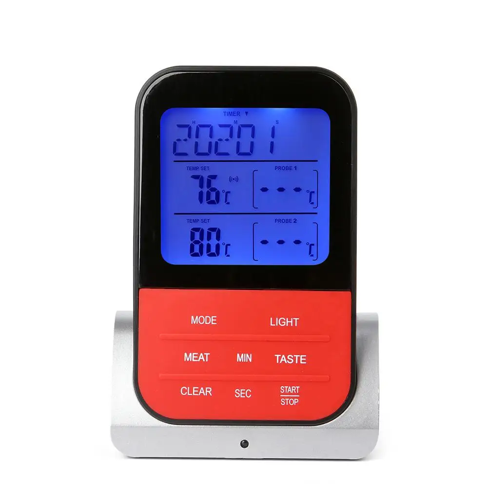 Billige Drahtlose Wasserdichte Digitale Kochen Lebensmittel Fleisch Thermometer für Ofen Grillen Raucher BBQ Dual Sonde Digitale Thermometer