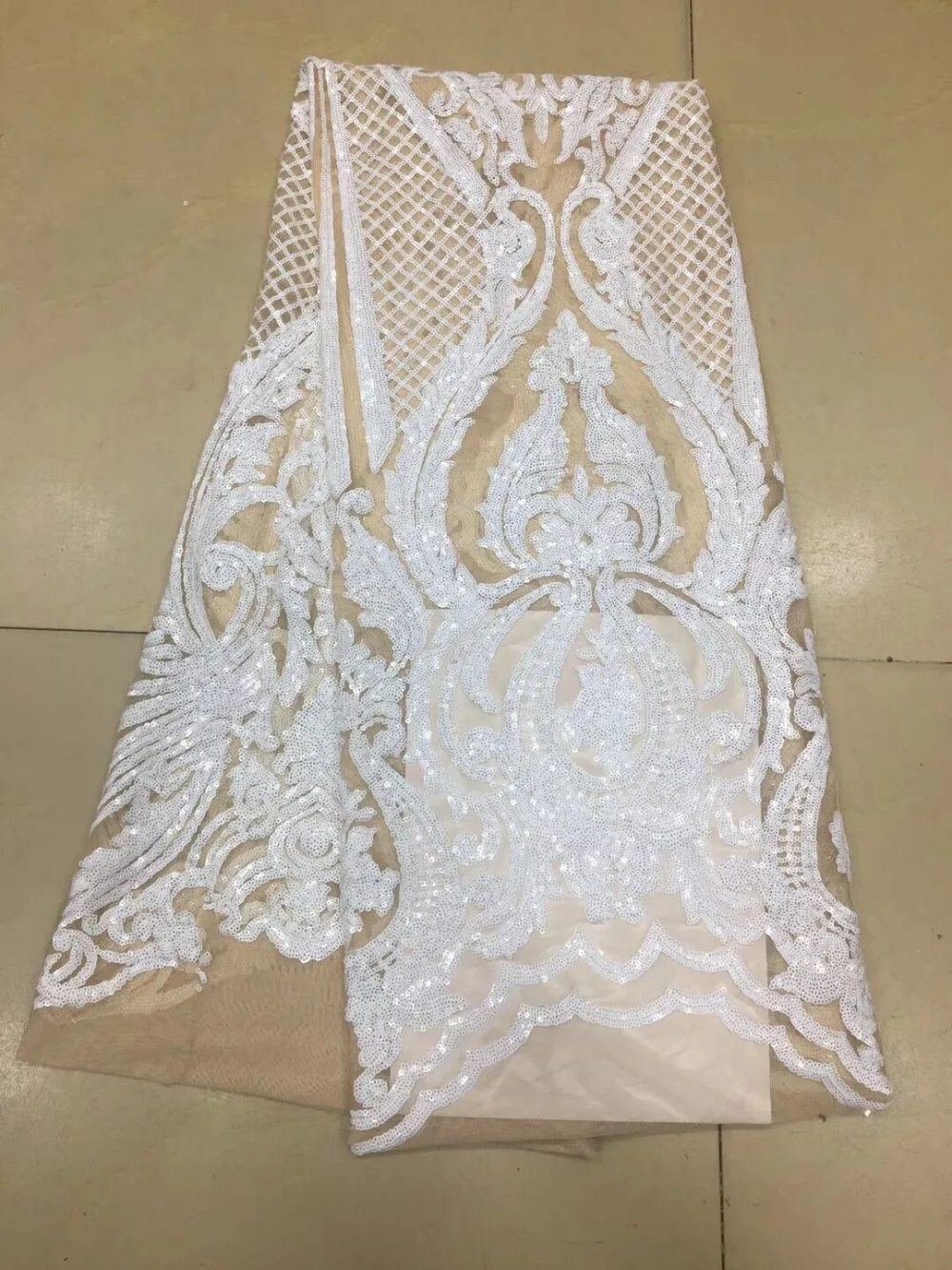 

White wine red French Net Lace Fabric with sequins Embroidered Mesh Lace Fabric nigerian Tulle Lace Fabric