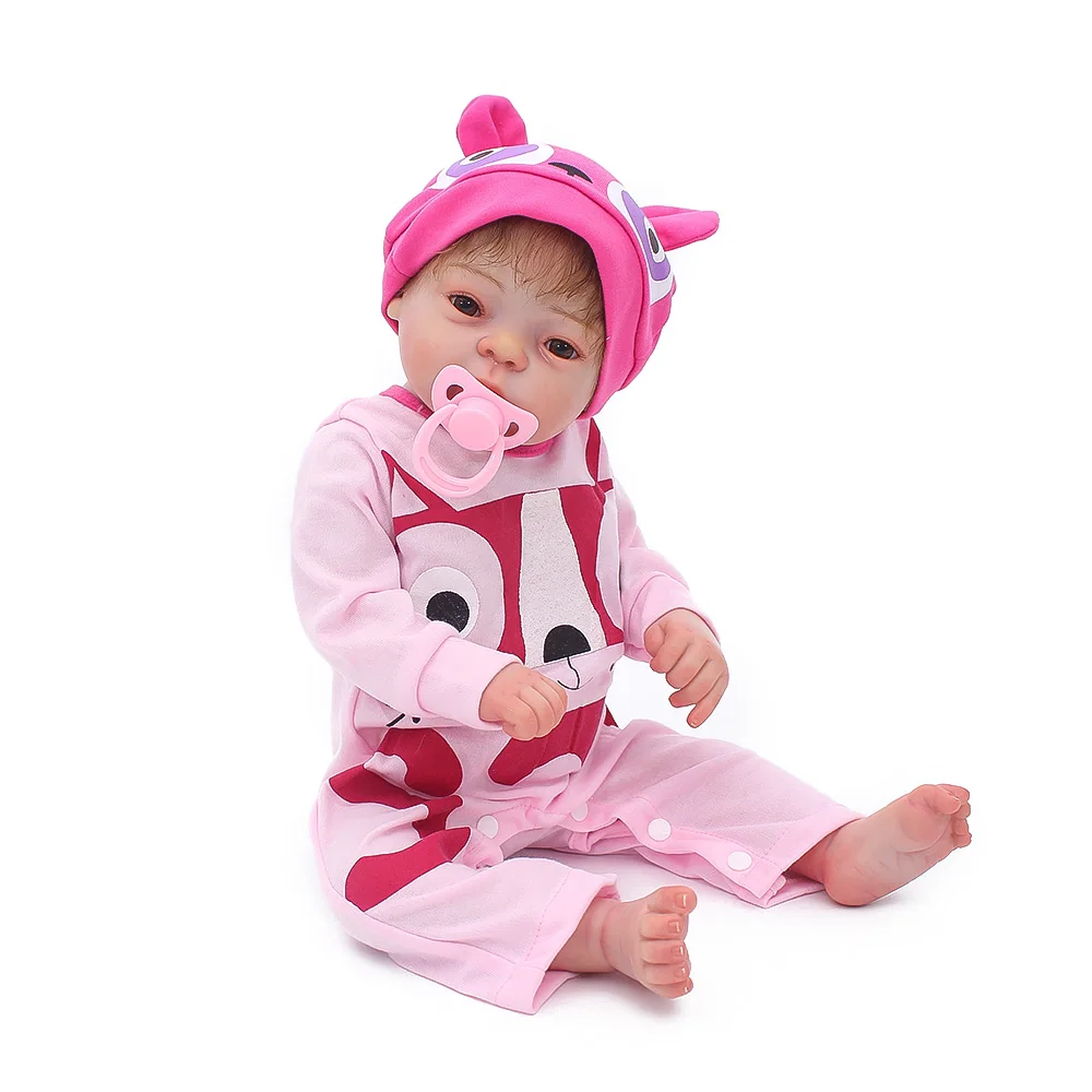 

22inch Baby Reborn Dolls Full Silicone Vinyl real touch newborn doll fashion design waterproof birthday sleeping toys for sale