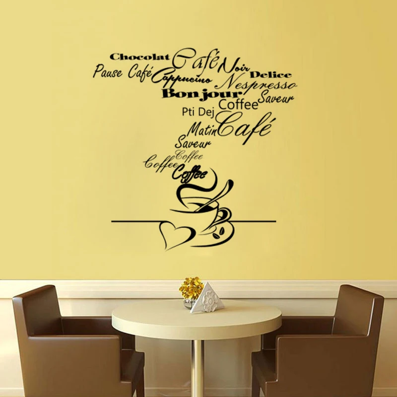 

KUCADA kitchen creative characters wall sticker for home decoration mural art decal removable black WP1147