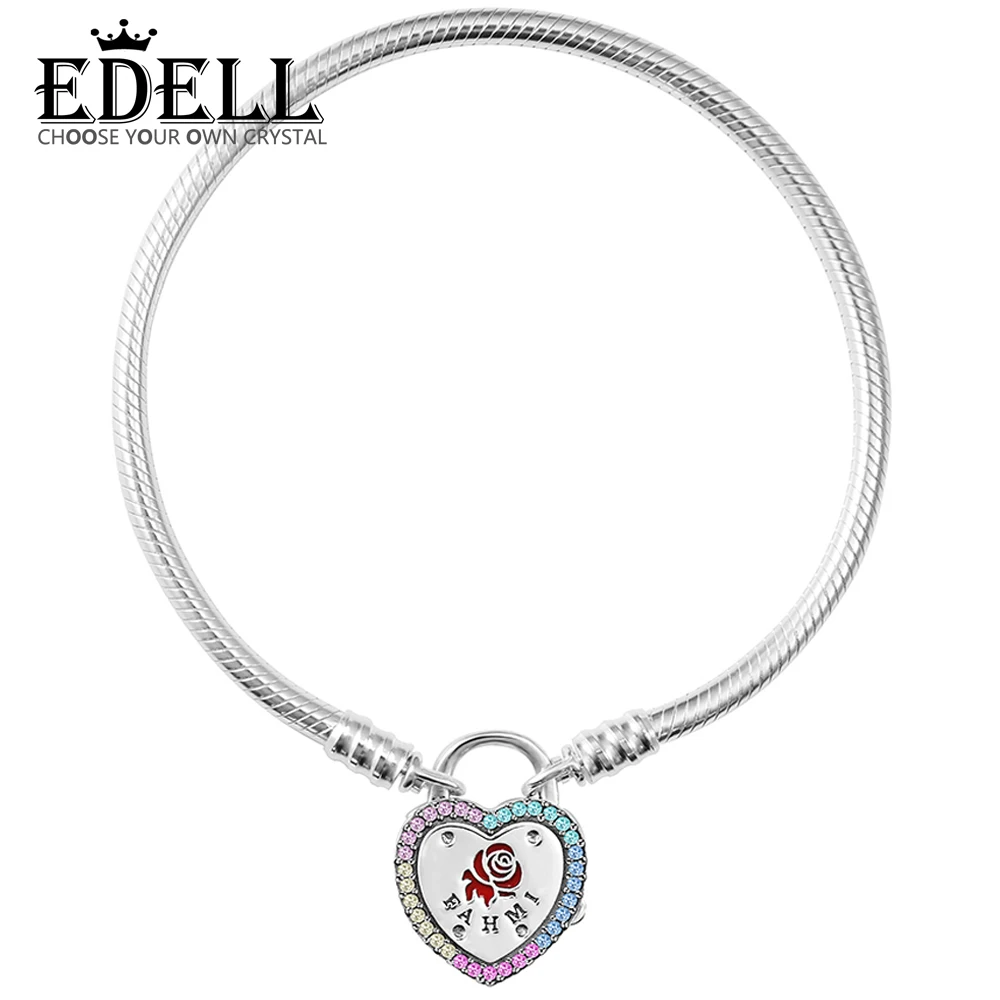 

EDELL NEW Original Design 100% 925 Sterling Silver Original Genuine 1:1 Charm Bracelet Temperament DIY Beaded Women Jewelry