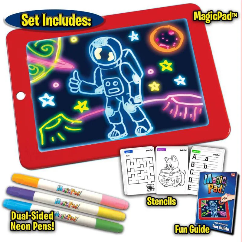 3D волшебный коврик светящийся набор чертежных досок светится в темноте детская игрушка для разрисовывания стираемый Doodle Draw со светлым Блиновым эскизом