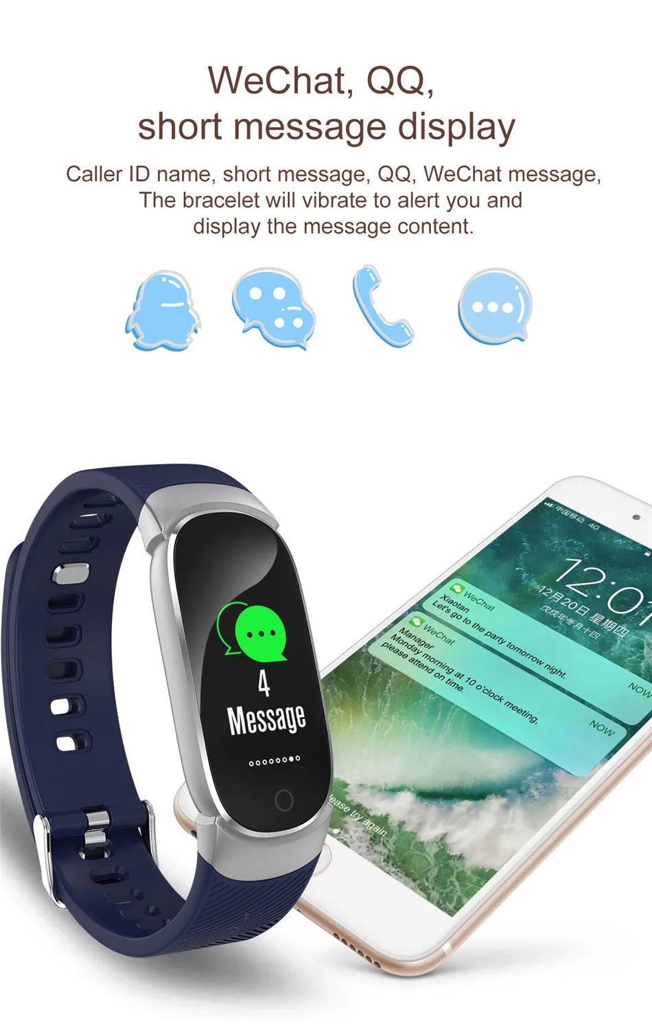 BANGWEI женские умные часы для Телефона Мобильные телефоны Android IOS Bluetooth часы пульсометр кровяное давление мониторинг в режиме реального