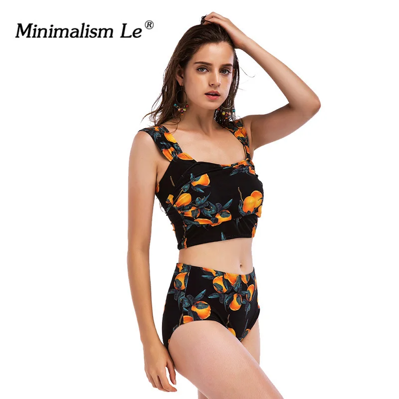 

Minimalism Le Sexy Bikinis 2018 New Women Swimsuit Women Swimwear Bikini Set Beach Wear Retro Vintage Bathing Suits BK065