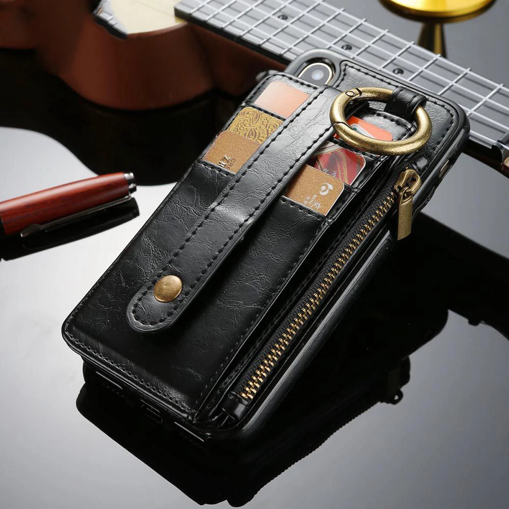 

UBERAY Card Slot Phone Case For iPhone X XS MAX XR PU Leather Case for iPhone 7 8 6 6s plus Detachable Fundas Card Pocket 5 5s
