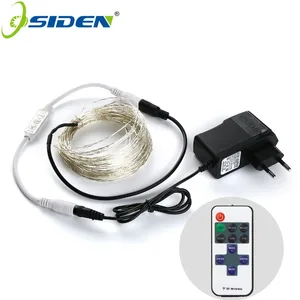Osiсветодио дный den светодиодные гирлянды 5M10M наружные рождественские сказочные огни теплый белый серебряный провод светодио дный светодиодные Звездные огни DC 12 В в Свадебные украшения - изображение