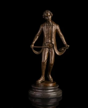 

Abstract Art Sculpture Copper Bronze Marble Violin Boy Violinist Statue Figurine