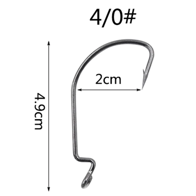 10 шт./лот, рыболовные мягкие крючки для Червяков, Высокоуглеродистая сталь, широкий супер замок, рыболовные крючки, приманка, мягкие крючки, 6#-4/0#, рыболовные снасти - Цвет: 4-0