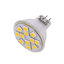 GU4 MR11 Светодиодный прожектор DC 12 В 0,72 Вт 5050 SMD 12 Светодиодный светильник энергосберегающий светодиодный прожектор Холодный/теплый белый