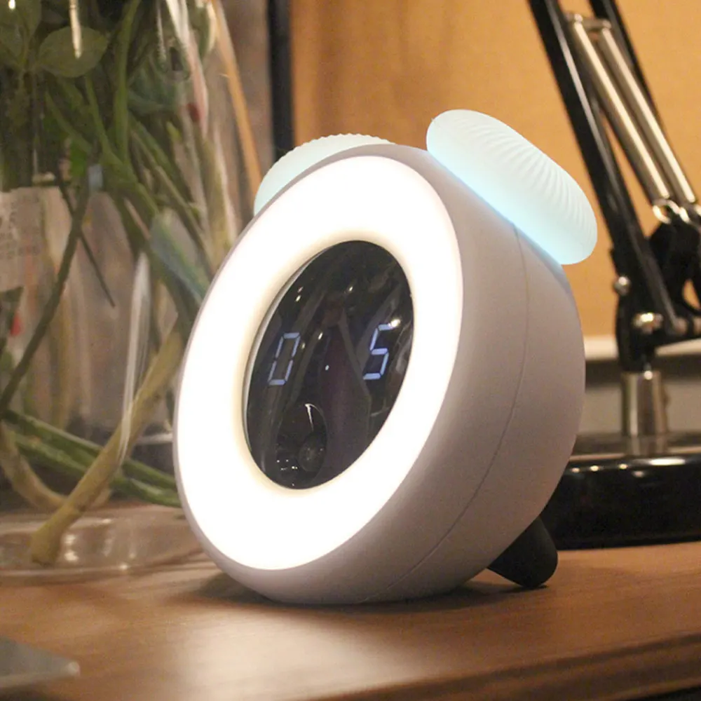 Умный будильник светодиодный пассивный инфракрасный датчик ночного освещения Сенсор USB Light Настольная лампа Мощность детская