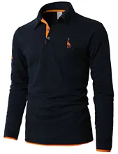 

Mens Polo Shirt Brands 2018 Male Long Sleeve Fashion Casual Slim Solid Deer Embroidery Polos Men Jerseys 3XL