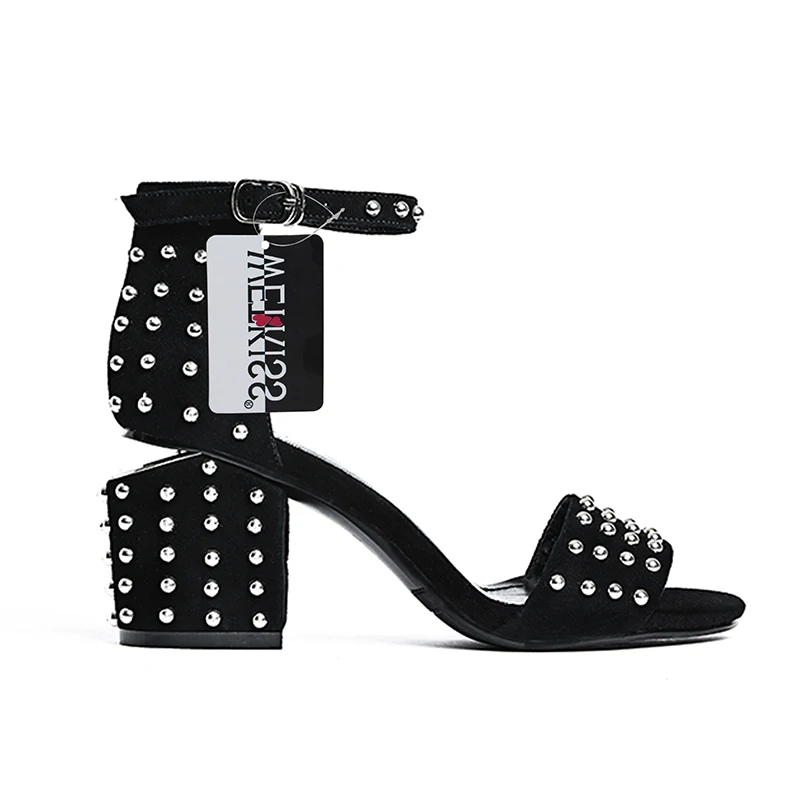 WETKISS New Arrival Rivet Women's Sandals Genuine Leather Shoes Woman Summer 2017 High Thick Heels Ankle Strap Punk Footwear WETKISS New Arrival Rivet Women's Sandals Genuine Leather Shoes Woman Summer 2017 High Thick Heels Ankle Strap Punk Footwear