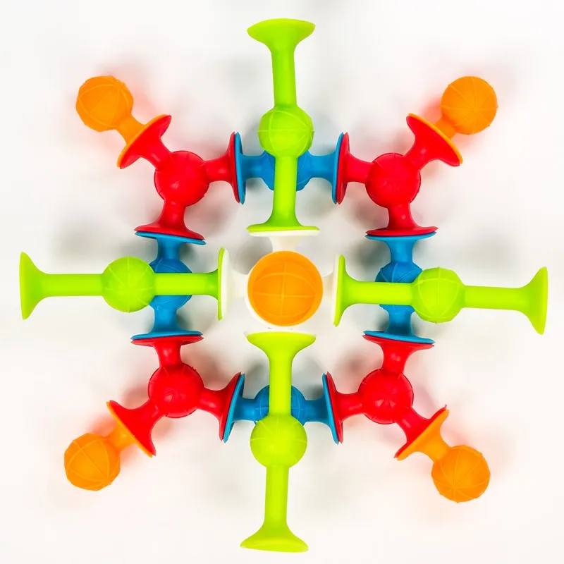 Мягкие строительные блоки для детей DIY Squigz Pop Sucker забавная силиконовая модель