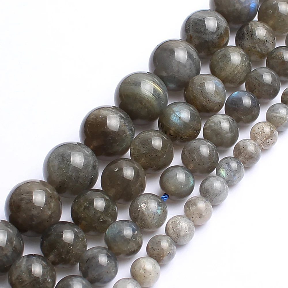 

Pick Size 4/6/8/10mm AAA Natural Labradorite Stone Round Loose Beads 15"/Strand For Jewelry Making