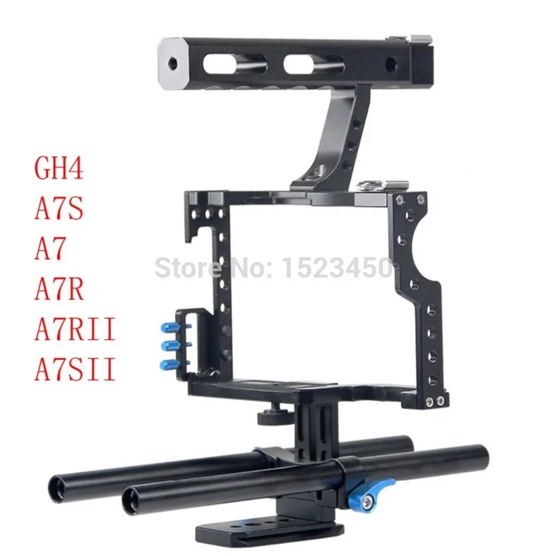 15mm Rod Rig Camera Video Cage Kit Stabilizer+Top Handle Grip for Sony A7 II A7r A7s A6300 A6000 Panasonic GH4 A9 A73 | Электроника