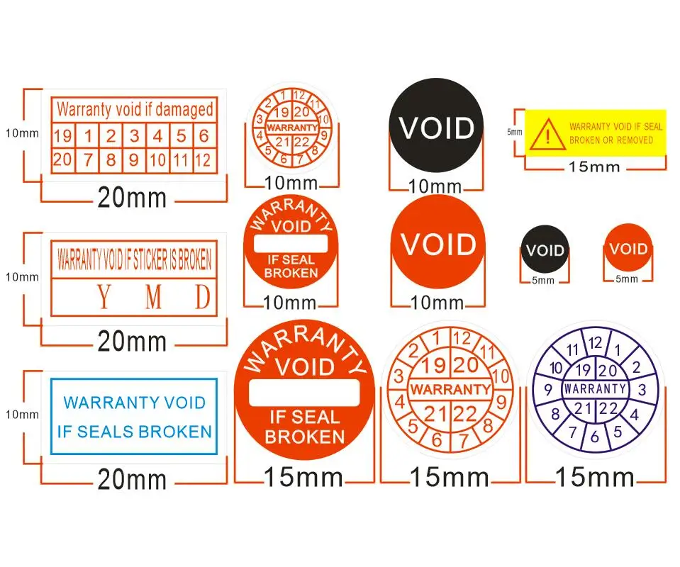 

Factory direct wholesale Warranty sealing label Security Protection sticker void If seal broken Damaged Shredded paper 2019-2022