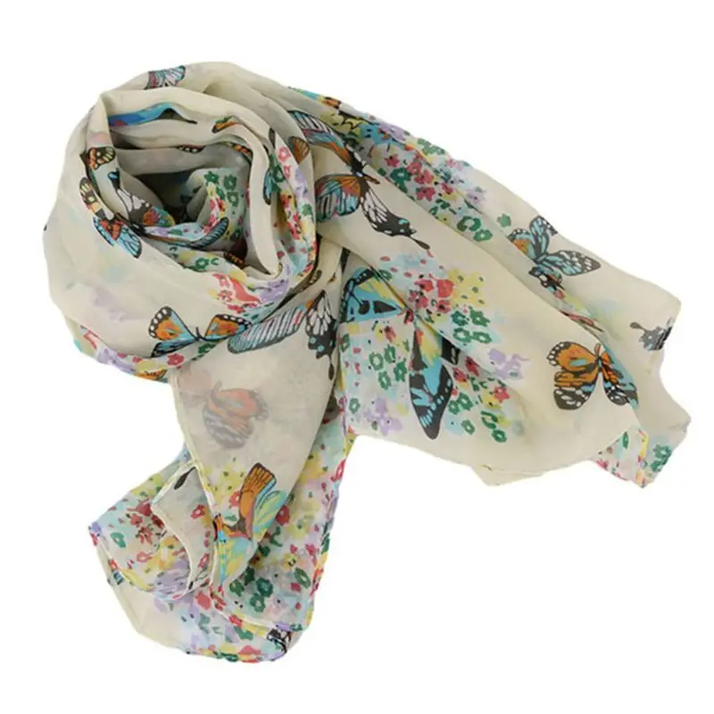 135x40 см для женщин богемный шифон длинный шарф красочные бабочки с ...
