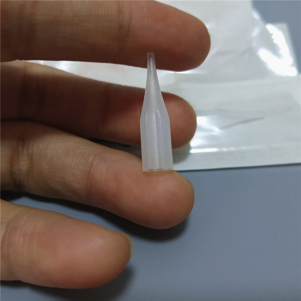 

500Pcs Disposable Plastic Permanent Makeup eyebrow Nozzles Tips for Permanent Tattoo Makeup Needle 0.4*0.55*2.5CM