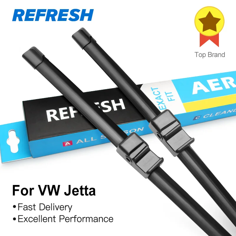 

REFRESH Wiper Blades for Volkswagen VW Jetta Fit Hook / Side Pin / Push Button Arms ( for North American Version Only )