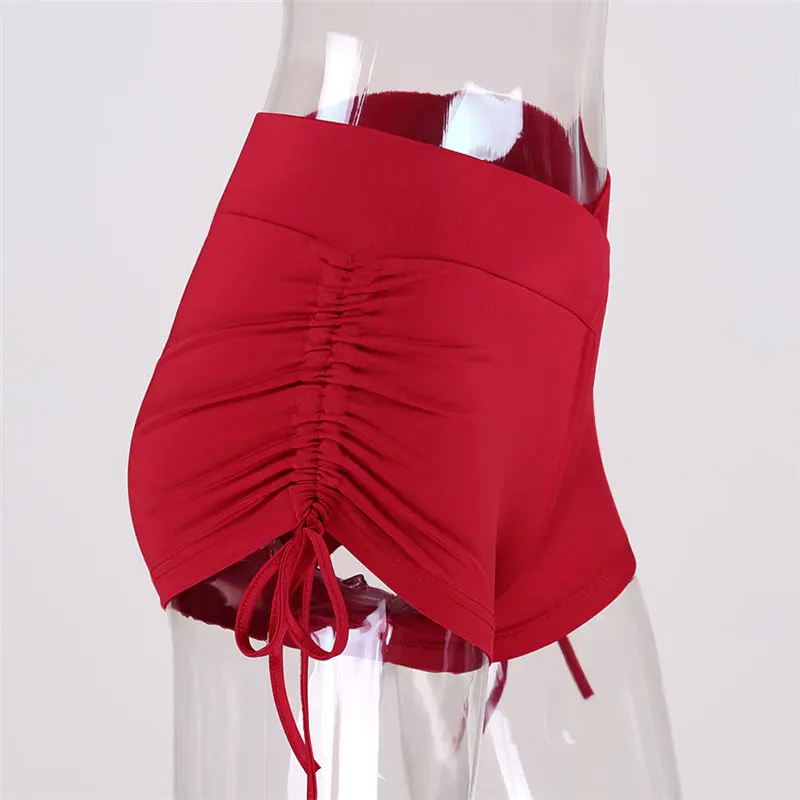 Sports Shorts Women High Waist Yoga Shorts Quick Dry Streetwear Breeches Purple And Red Solid Color Sports Shorts For Fitness (5)