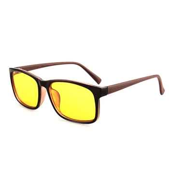 

Gudzws Anti Blue Light Shield Blocking Computer Cellphone Glasses 100% UV Protection Classic Rectangle Plastic Frame Yellow Lens