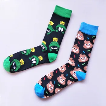 

Hip Hop Cartoon Personality Frog Stool Harajuku 2 Art Color Funny Socks Men Kawaii Sokken Calcetines Sox