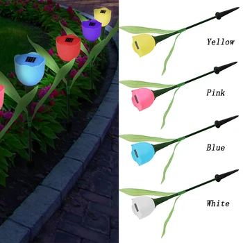 

1 PC Solar Powered Led Garden Lamp 600mAh LED Solar Tulip Flower Light Solar Garden Lawn Light Lamp Night Decoration p20