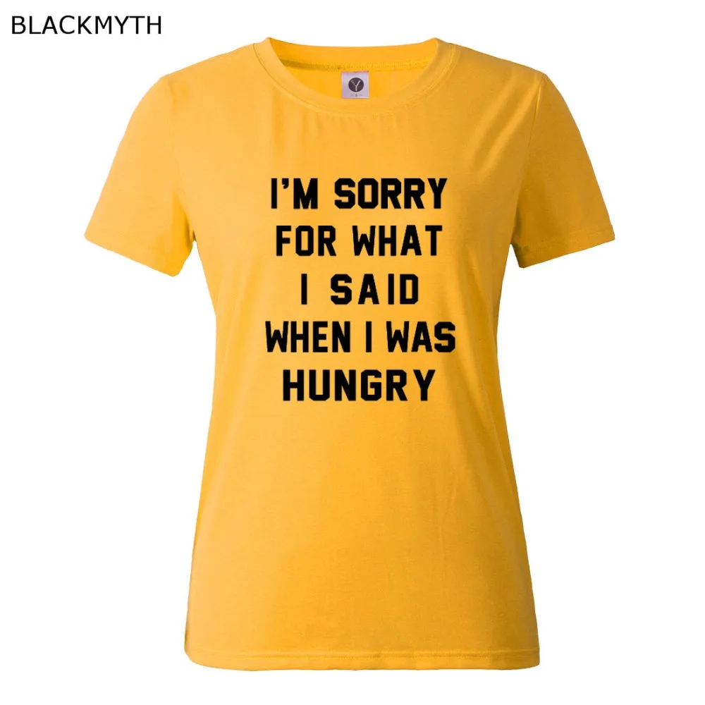 

BLACKMY 15 Colors Women Summer Tee Top I'M SORRY FOR WHAT I SAID Short Sleeve T shirt Red White NAVY