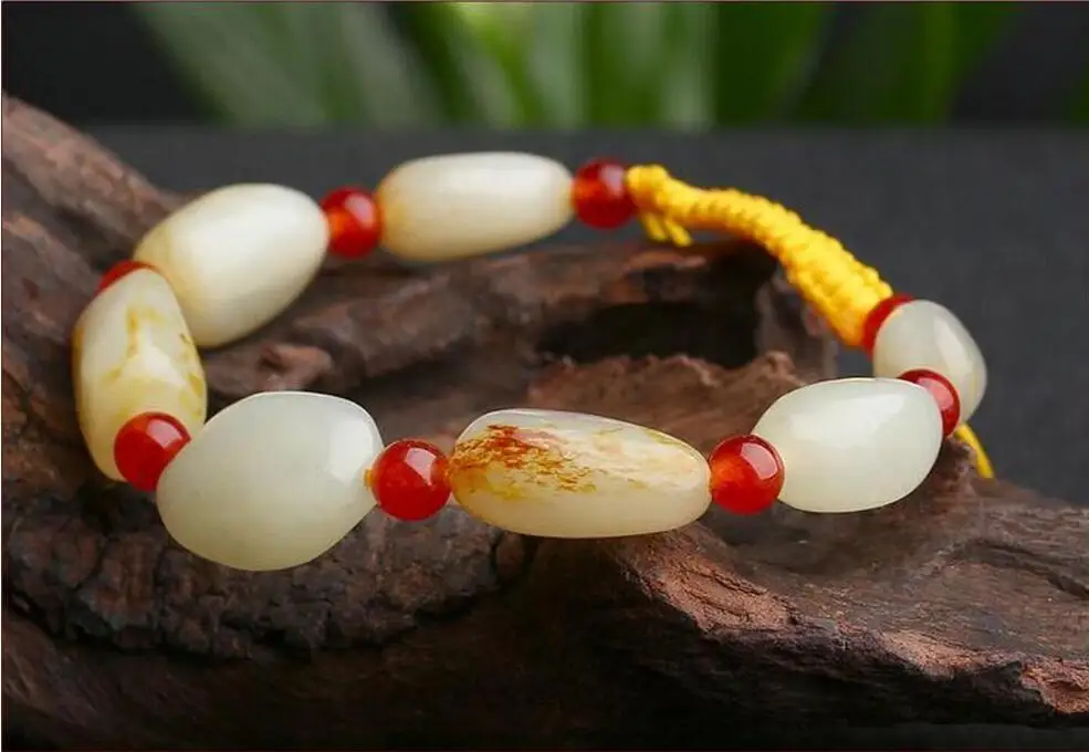 

CHINA manual Hetian stone bracelet stone beads Anklets stone seed material
