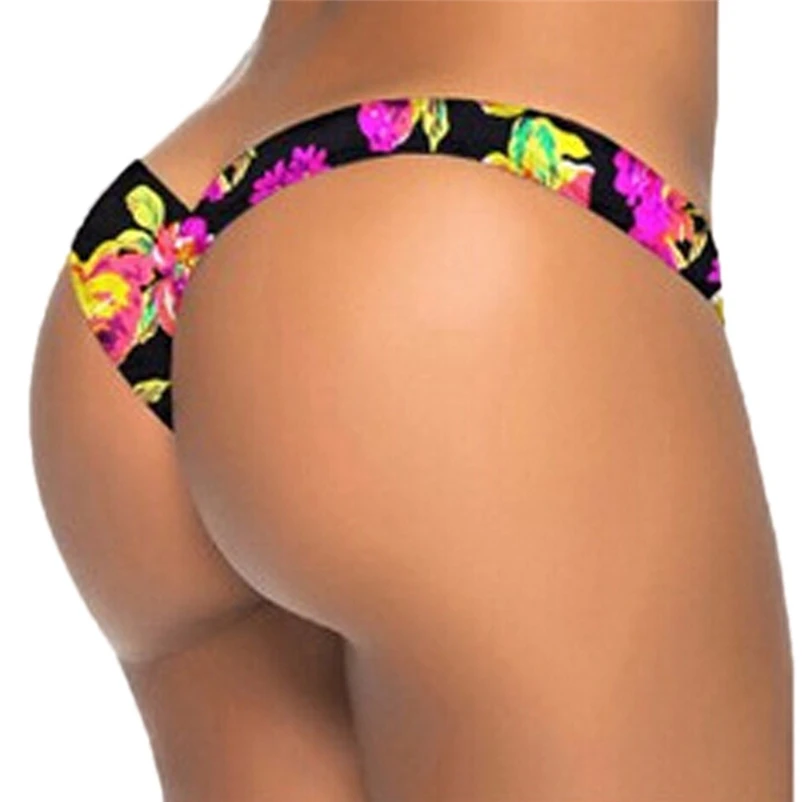 

Women Brazilian Print Bikini Bottom Thong Bathing Summer Beach Shorts Quick Drying Swimwear Briefs Female Swim Pants #4JU06