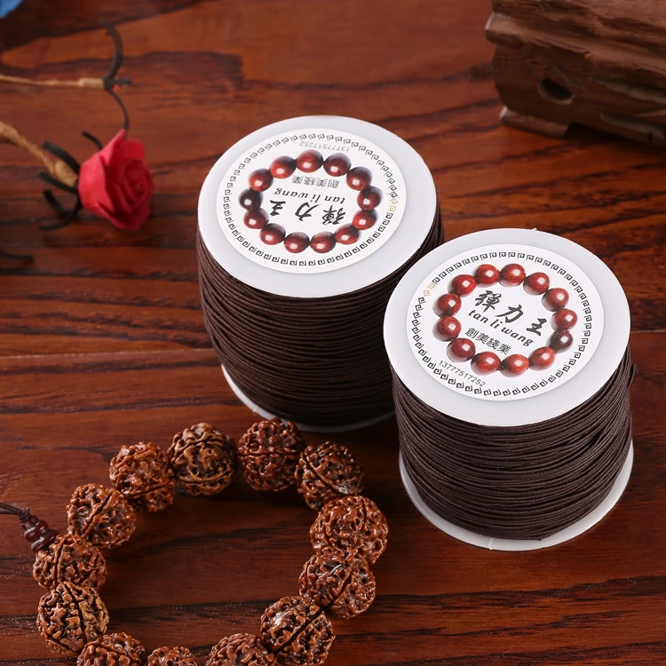 Strong 1.5mm 2Rolls Jewelry Elastic Thread Black Round Crystal Line Nylon Rubber Stretchy Cord